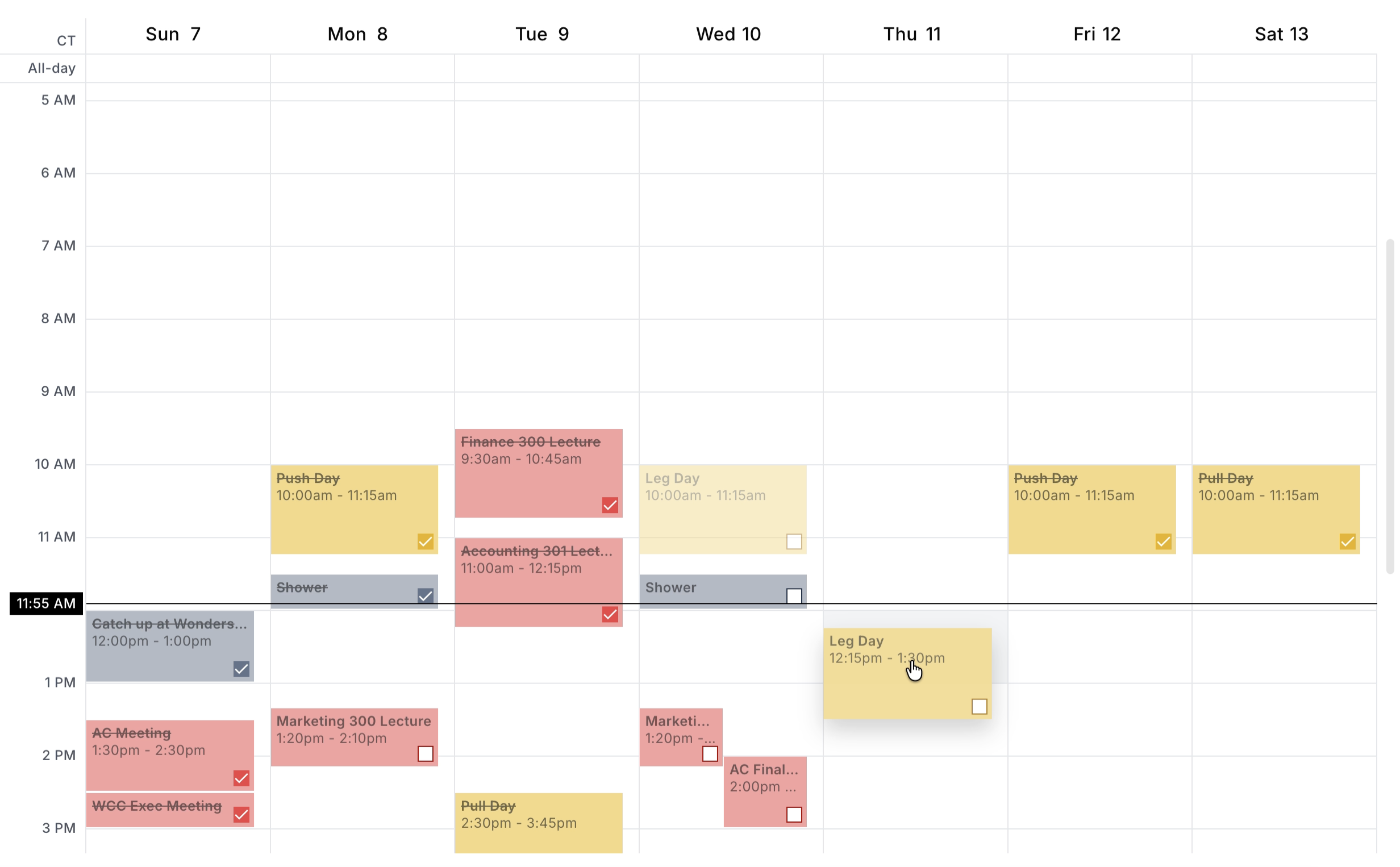 Habits list in Priority